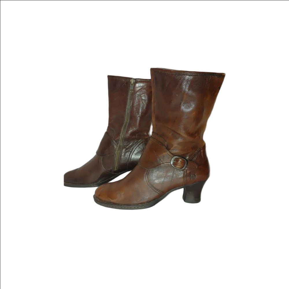 Born Crown Distressed Leather Steampunk Boots Size 9